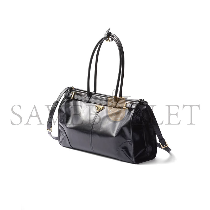 PRADA BONNIE LARGE LEATHER HANDBAG 1BA433 (38*24*12cm)